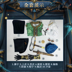 Emil Cosplay Game Identity Ⅴ Patient Costume New Romeo Cloak Hat Prop Accessories Set Party Carnival Woman Man Uniform