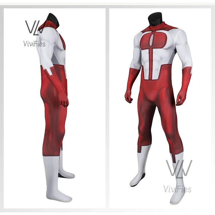 Halloween invincible cosplay jumpsuits Omni man costume superhero Nolan Grayson Zentai printing bodysuit with Cape