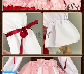 Honkai Impact 3 Cosplay Elysia Blossoming Spring Dress Lolita Cosplay Costume With Bow Game Halloween Costume