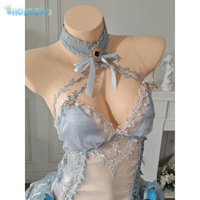 Anime HMS Cheshire Azur Lane Cosplay Costume Women 2025 New Wedding Long Dress Headwear Gloves Props Wig Uniform Halloween Set