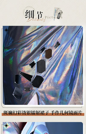 Game Reverse:1999 Hissabeth Cosplay Costume Halloween party laser leather dress jacket props wig accessories women sexy new set