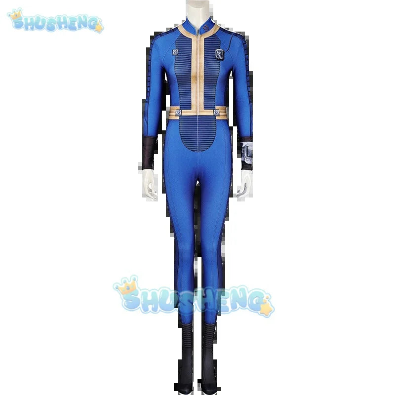 Lucy MacLean Cosplay Costume Fallout Season 1 Vault 33 Female Male Survivor Suit Jumpsuit Uniform Halloween Party Women Men Props