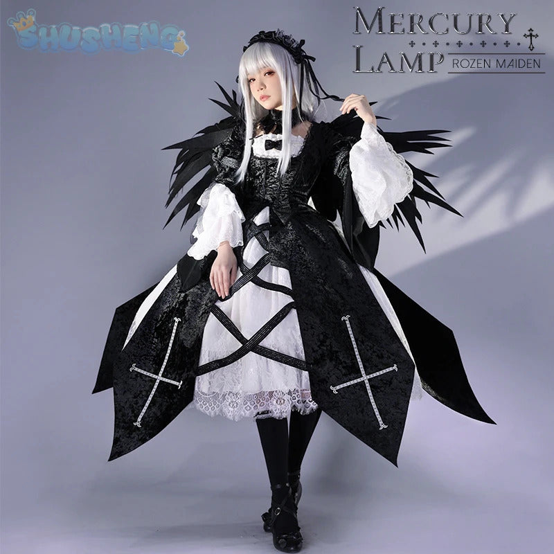 Anime Roses Maiden Cosplay Sui gin tou Mercury Lamp Costume Dark Gothic Lolita Dress High Quality Halloween Uniform Accessories