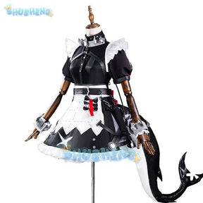 Zenless Zone Zero Ellen Joe Cosplay Costume Wig Maid Dress Uniform Tail Victoria Housekeeping New Eridu Halloween Party Women