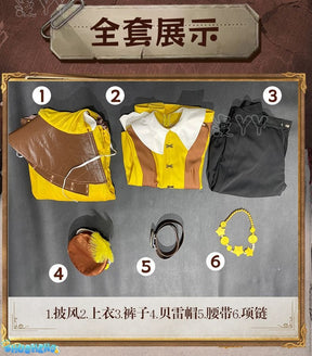 Andrew Kreiss  Grave Keeper Cosplay Costume Game Identity V Uniform With Cloak Beret Halloween Party Role Play Outfit