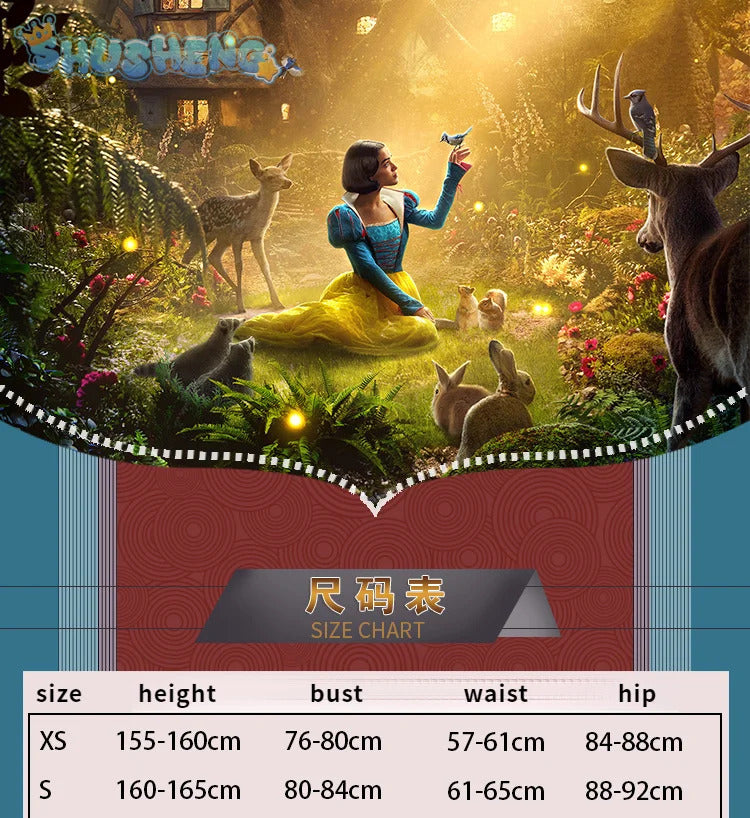 New Movies of 2025 Snow White cosplay Costume Adult and Child Sizes Fairy Tale Sweet Princess Dress Halloween Ball Woman Uniform