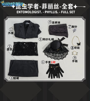 Identity V Melly Plinius Women Entomologist-phyllis Cosplay Costume Cos Game Anime Party Uniform Hallowen Play Role Clothes