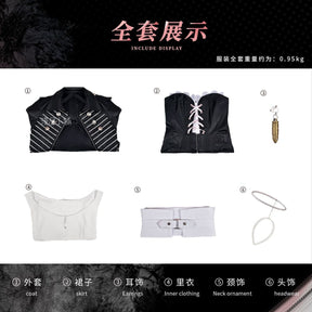 Arknights Lemuen Cosplay Costume Wig Dress Jacket Uniform Outfit Leggings Festival Halloween Party Women Girls Role Play Props