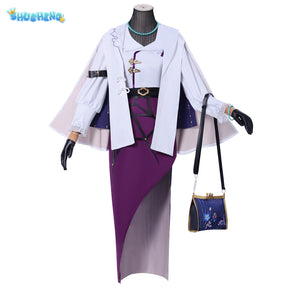 Kafka Honkai Star Rail Fanart Kafka Qipao Dress Cheongsam Cosplay Costume Canival Halloween Role Play Outfits