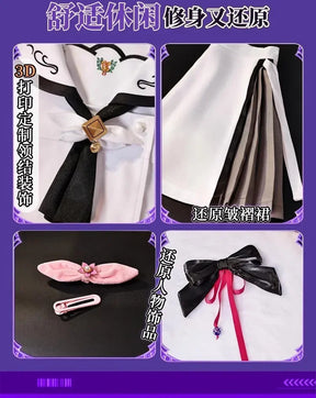 Summer Pockets Naruse Shiroha Sorakado Ao Cosplay Costume Halloween Sweet JK Dress Hair Accessories Socks Top Uniform Woman Set