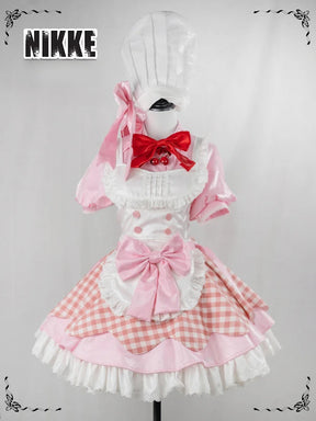 Goddess of Victory: Nikke Kloster Cosplay Kurōsutā Costume Women Pink Halloween Party Lolita Sweet Dress Tie Socks Props Uniform