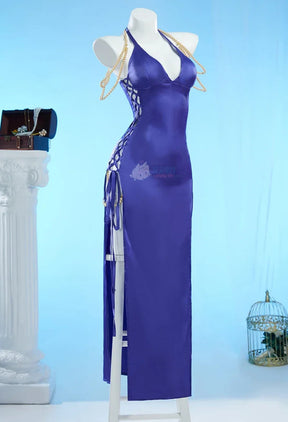 Nami  Anime OP Cosplay Zou Costume Halloween party sexy purple strap long dress props accessories wig Woman New  Nami set