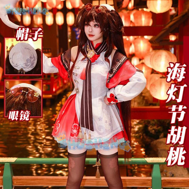 Genshin Impact Hutao Lantern Festival Cosplay Costume Uniform Halloween Carnival Party Christmas Play Role Clothes Clothing