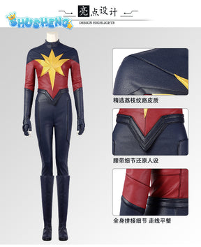 Carol Cos Danvers Cosplay Costume Jumpsuit Disguise Adult Women Outfits Superhero Female Fantasia Halloween Carnival Party Suit