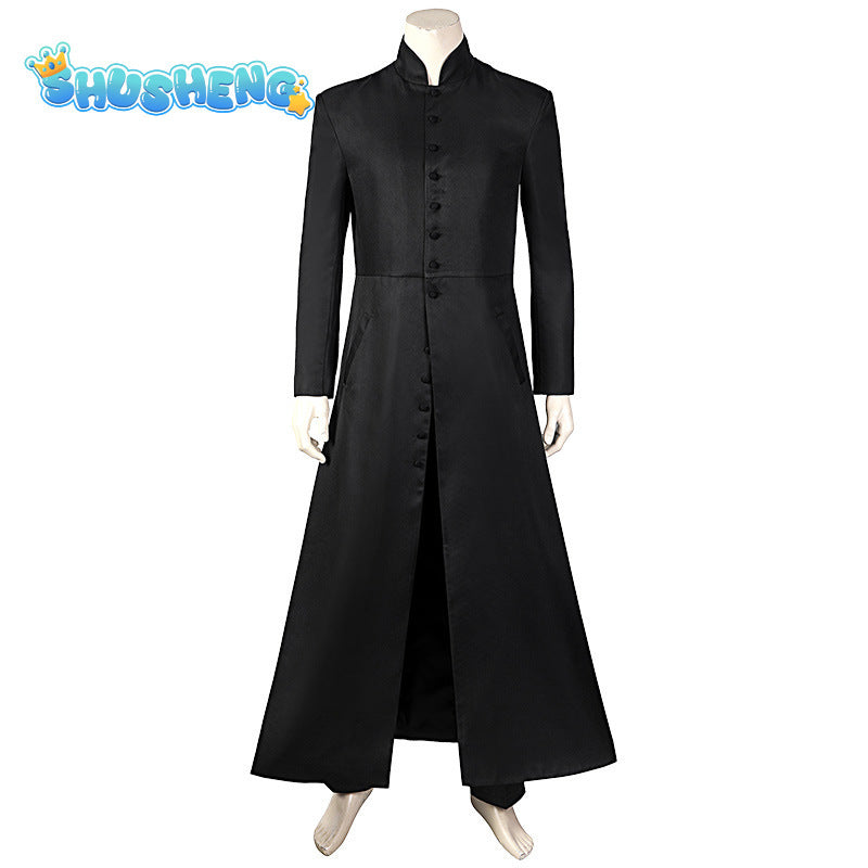 The Matrix Customised Black Costume Neo Trench Coat Only Coat womens mens girls boys unisex Cos clothing