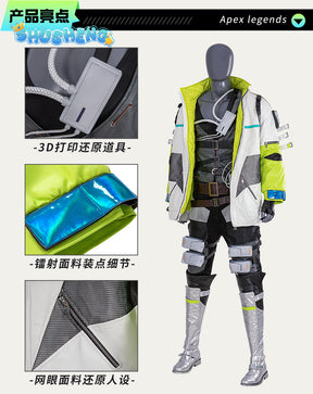 New Game Apex Legends Crypto Cosplay Costume Shirt Vest Coat Pants Belt Gloves for Men Boy Custom Made