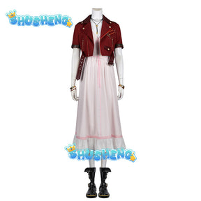 Final Cosplay Fantasy VII Rebirth Aerith Gainsborough Cosplay Uniform Set Women Girls Dress Outfit Halloween Party Suit Color