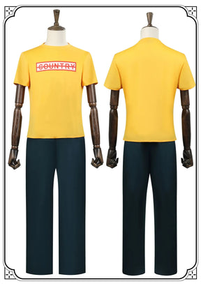 Taro Sakamoto Cosplay Anime Costume Sakamoto Days Yellow T-shirt Green Apron Glasses Halloween Party Women Men Shusheng