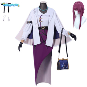 Kafka Honkai Star Rail Fanart Kafka Qipao Dress Cheongsam Cosplay Costume Canival Halloween Role Play Outfits