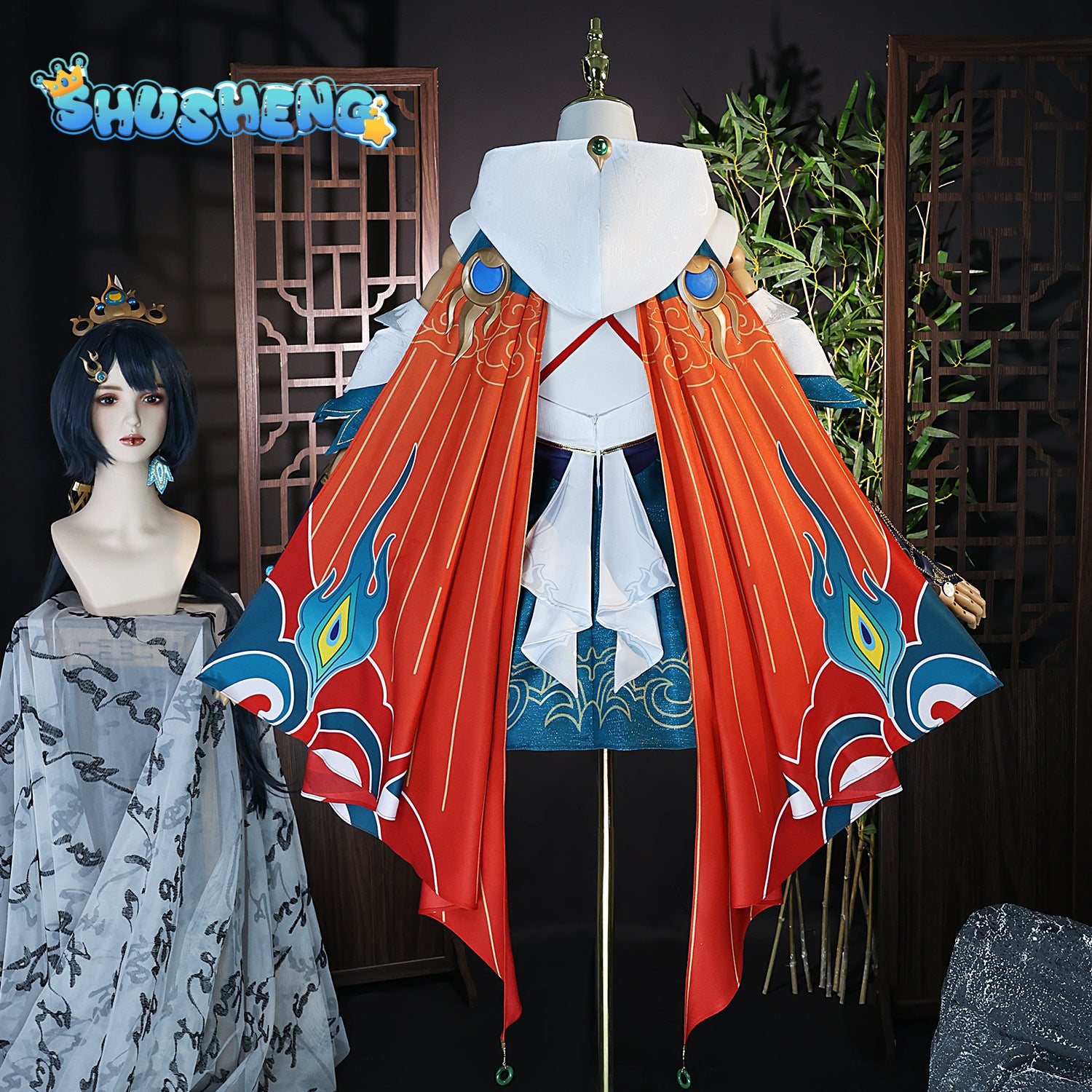 Yunli Cosplay Costume Dress Wig Honkai Star Rail Uniform Earrings Headwear Huaiyan Xianzhou Zhuming Halloween Party for Women