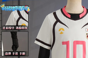 Anime Blue Lock Sae Itoshi Cosplay Costume Wig White Uniform Japan U-20 Team Football Jersey No.10 Sportswear Gloves Men Women