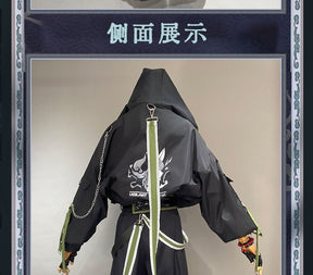 Xiao Game Genshin Impact Subduing demons Xiao Cosplay Costume Coat props accessories Ring tattoo handsome Halloween party set