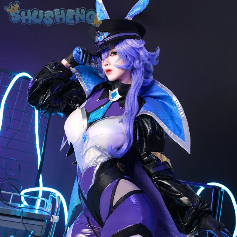Game LOL battle bat Xayah cosplay costume uniform coat cloak hat gloves women Halloween party Carnival role play outfits