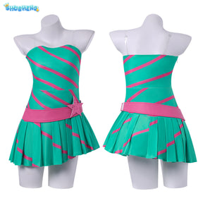Winx Club Stella Cosplay Costume Anime Magical Fairy Party Green Dress Props Halloween Roleplay Outfit Costume Woman Disguise
