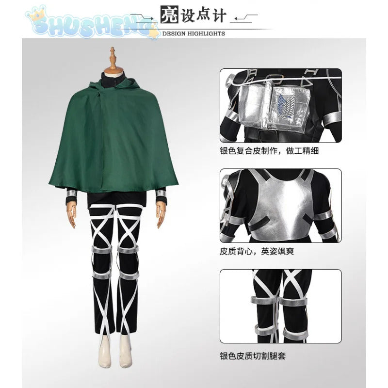 The Final Season Attack 4 Titan Cosplay Costume Anime Rivaille Mikasa AcKerman Shingeki No Kyojin Comiket party Woman Uniform