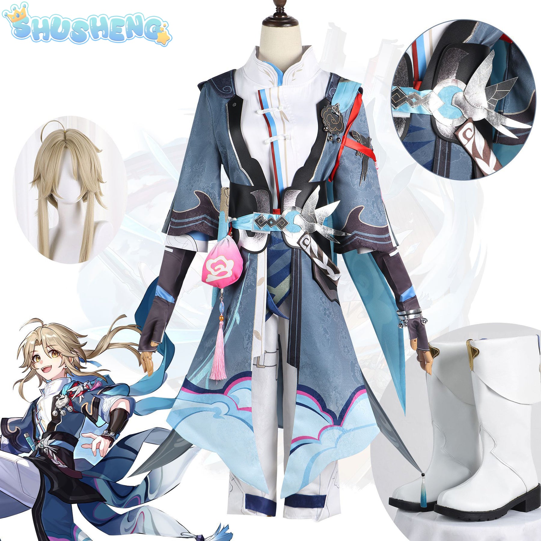 Yanqing Cosplay Costume Honkai Star Rail Party Essential Halloween Costumes Anime Game Photo-Ready Cosplay Hombre New Arrival