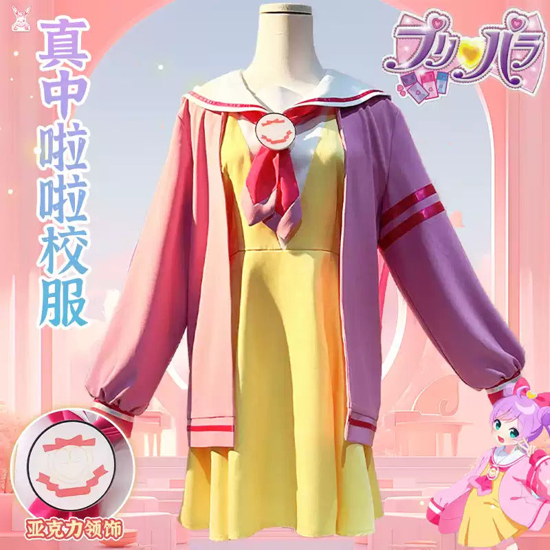 Shusheng-R Anime Pripara Manaka Laala Childhood Cchool Uniform Cosplay Costume S-XXL
