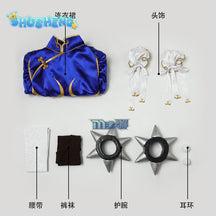 Chun Li Games eet Fighter V Cosplay Costumes Blue Cheongsam Dress Women Sexy Suit Halloween Carnival Clothing