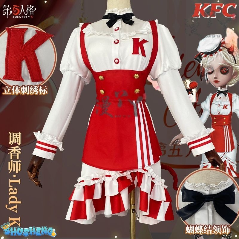 Game Identity V Vera Nair Miss K Cosplay Costume Lace Lolita Dress Women's Dress Anime Perfumer Role-play Wig Shoe Prop Suits
