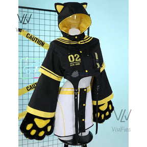 Kagamin Len/Rin Cosplay Costume Rin Kagamin Uniform Len Outfits Ear Cat Claw Cute Halloween Party Play Set for Men and Women