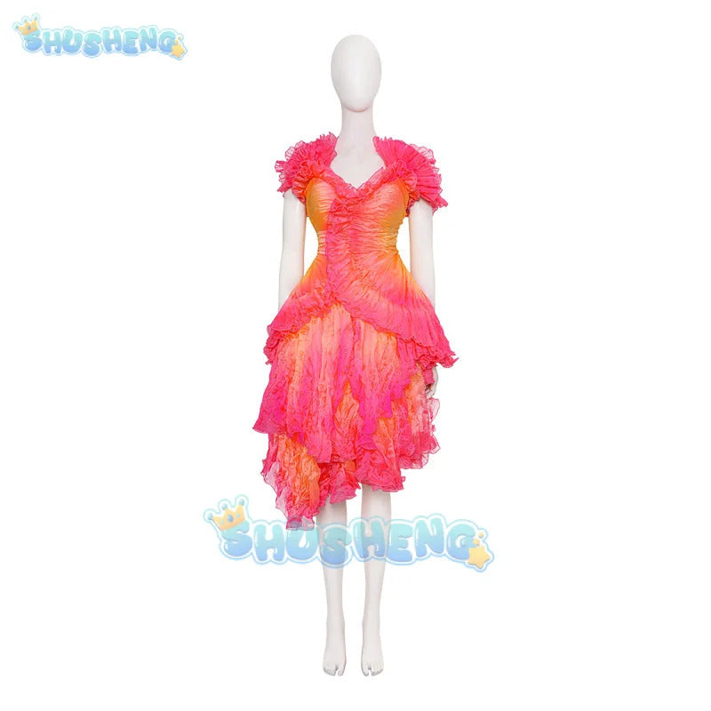 Wicked‌ Cosplay Costume Gradient Dress Uniform Halloween Carnival Party Christmas Play Role Clothes Clothing for Women