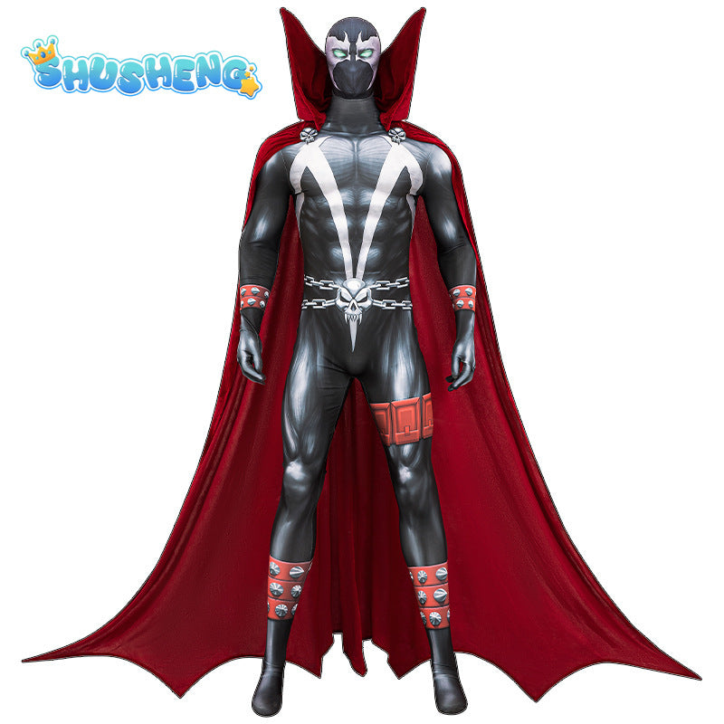 Spawn Cosplay Costume Superhero Simmons Role Play Suit Jumpsuit Colak Set Mens Bodysuit Halloween Party Outfits Costume