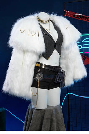 NIKKE：The Goddess of Victory Rosanna Cosplay Costume Halloween Carnival Fashion Coat Leather Pants Accessories Prop Woman Set