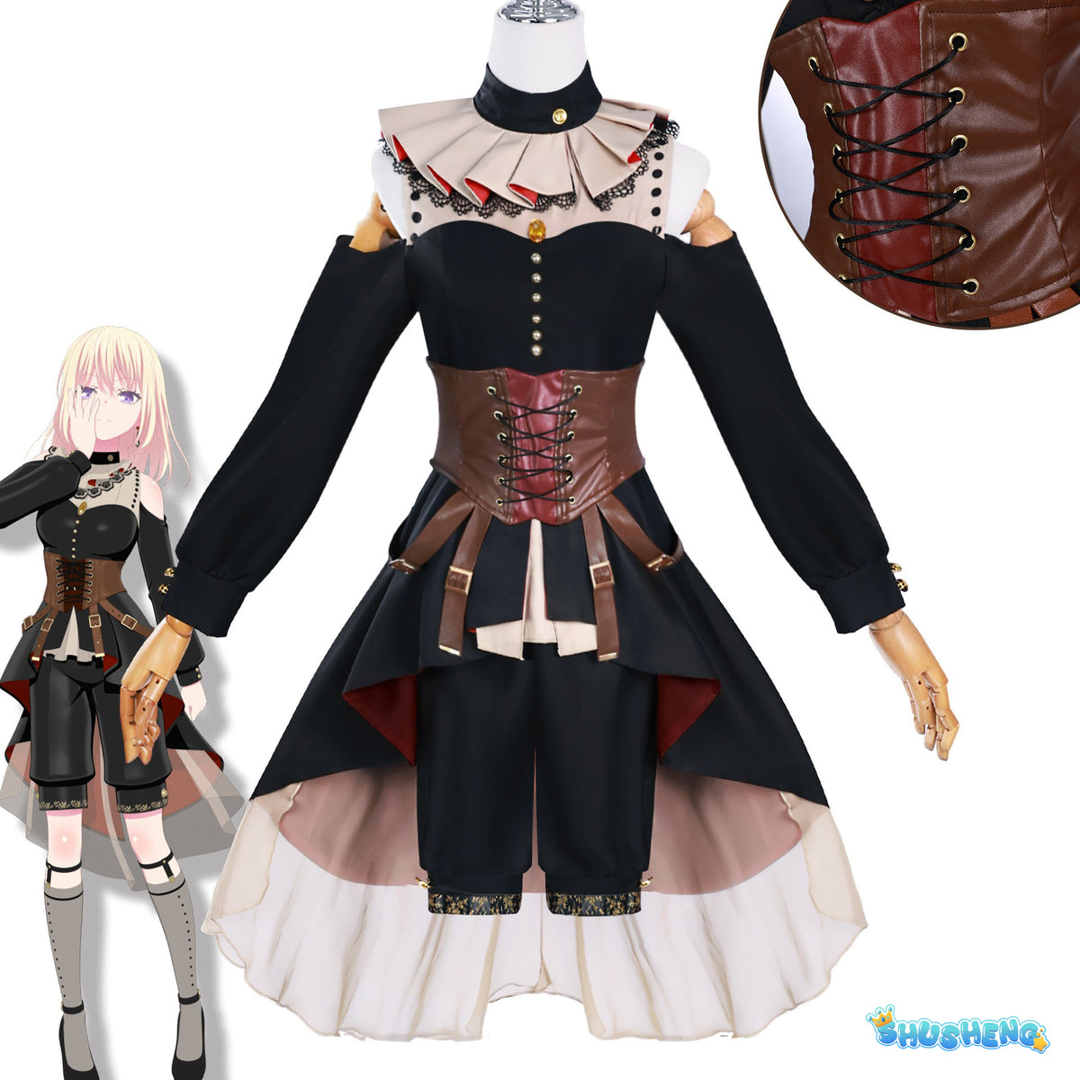 Anime BanG Dream! Ave Mujica Cosplay Misumi Uika Costume Gothic Court Dresses