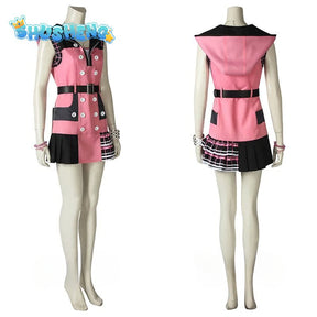 King Hearts III Kairi Cosplay Women Pink Dress Girl Skirt Halloween Costume for Women