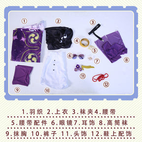 Game Genshin Impact Beelzebul Raiden Shogun Cosplay Costume Women Uniform Clothes Accessories Fset Anime Carnival Party Dress