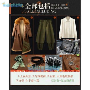 Reverse:1999 Windsong Cosplay Costume Coat shirt tie belt gloves necklace Halloween party Handsome man Woman uniform Full Set