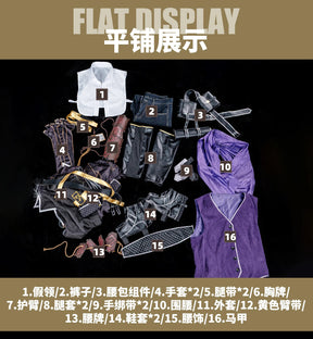 Velsor Clair Obscur: Expedition 33 Cosplay Verso Costume Men's new fantasy Halloween uniform vest shoe cover waist bag props set