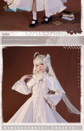Kasugano so cosplay anime yosuno Sora costume high quality rabbit ear cloak Lolita white dress Halloween uniform in stock
