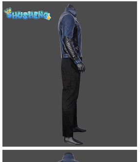 The Falcon and the Winter Soldier Bucky Barnes Cosplay Costume Outfit Coat+Pant Halloween Carnival Suit