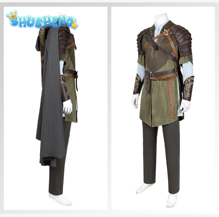 Legolas Cosplay Costume Adult Mens Elf Prince Leather Battle Suit Outfit Full Set Halloween Party Outfits Hand Made Any Size