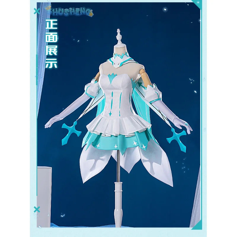 Honkai impact 3rd Kiana kaslana winter Princess cosplay costume cloak and Crown props full set uniform Carnival Halloween set