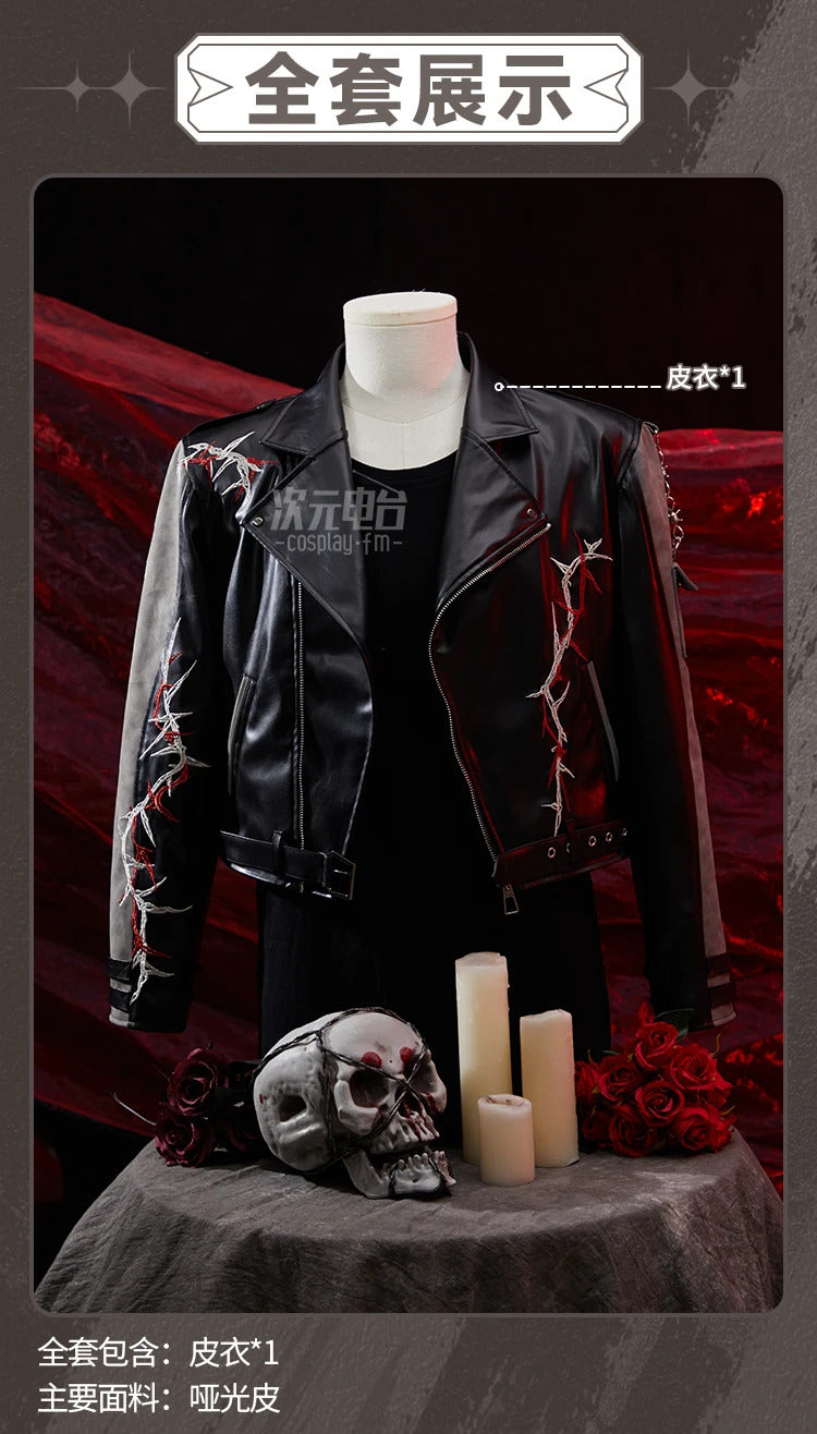 Sylus Cosplay Game Love and Deepspace Costume Handsome and Fashionable Leather Coat Halloween Party Uniform Set Shusheng