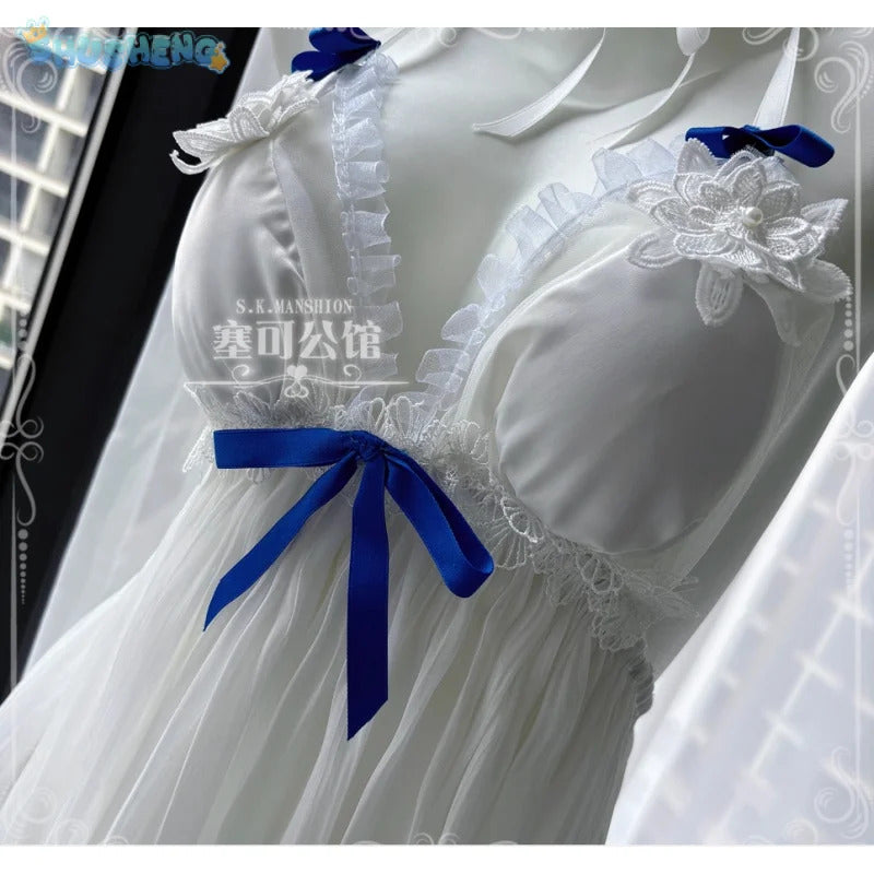 Game Azur Lane Shinano Cosplay Costume Halloween party women sexy white dress accessories prop set beach vacation swimsuit