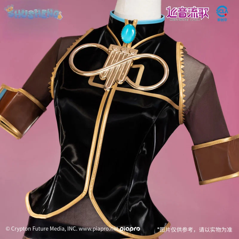 Miku cosplay costume Halloween carnival new top dress socks props wig set men women Chinese style Miku uniform