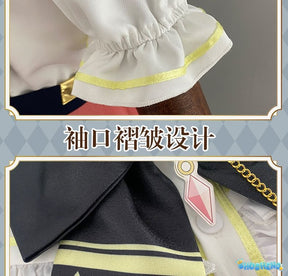 Anime Virtual YouTuber Ace Taffy Cosplay Costume VTuber British Style School Uniform Shirt Strap Dress Wig Woman Cute Party Suit